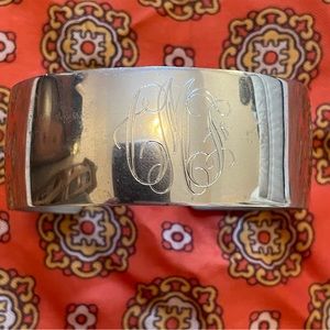 Engraved Chunky Pewter Antique Bracelet